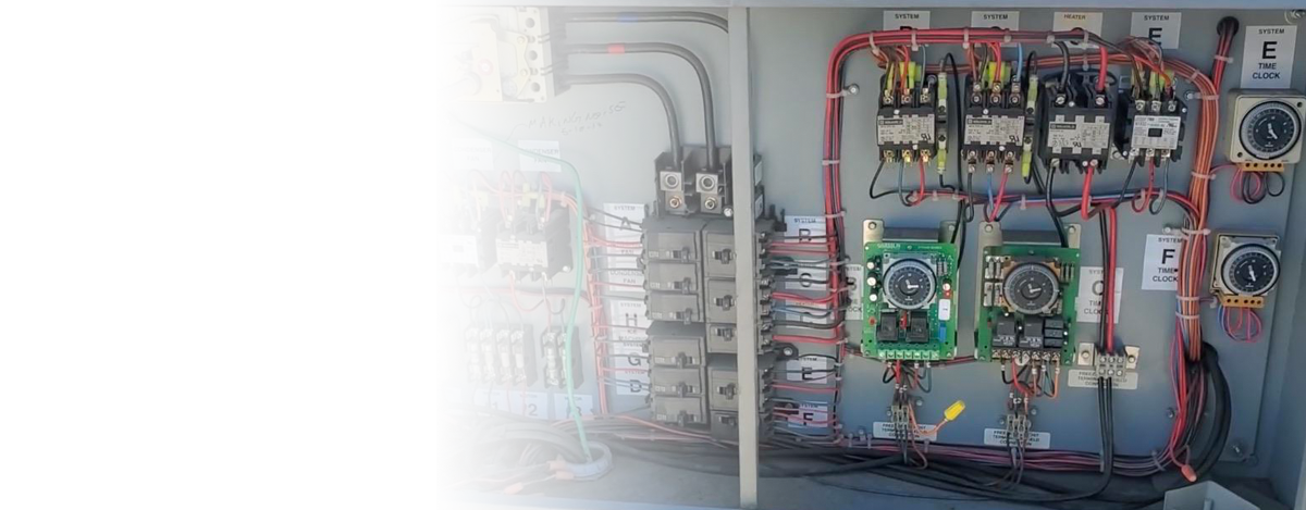 Commercial switch and relay assemblies, security system harnesses, and HVAC control wiring.